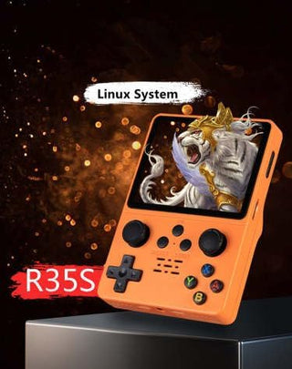 QuantumG - R35S Retro Handheld Game Console with 3.5 Inch IPS HD Display, Linux System, 64GB Inbuilt Games – Compact Pocket Video Game (Black)