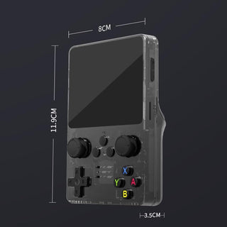 QuantumG - R35S Retro Handheld Game Console with 3.5 Inch IPS HD Display, Linux System, 64GB Inbuilt Games – Compact Pocket Video Game (Black)