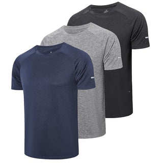 Gaiatiger 3 Pack Men T-Shirt Quick Dry Work Shirts Moisture Wicking Active Athletic Training Short Sleeve Tops