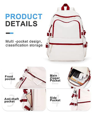 VECAVE Lightweight Casual Laptop Backpack Purse for Women,Travel Backpack with laptop compartment