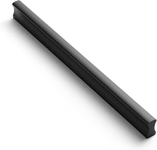 Goo-Ki Cabinet Handles 12 PCS - Black Drawer Pulls 5 in (128mm) Hole Centers - Tilted Solid Drawer Handles for Kitchen Cabinet Pulls - Finger Pull