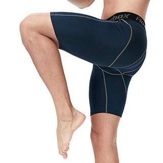 Roadbox Compression Shorts for Men 3 Pack Cool Dry Athletic Workout Underwear Running Gym Spandex Baselayer Boxer Briefs