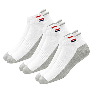 NAVYSPORT Men's Low Cut Athletic Cotton Cushion Ankle Socks with Sports Tab, Pack of 3 (Free Size)
