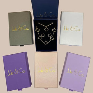 Julie & Co four leaf clover 18K gold plated Jewelry set Jewellery set for women, comes with a cute keychain in a Julie & Co neat gift box.