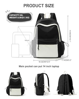 VECAVE Lightweight Casual Laptop Backpack Purse for Women,Travel Backpack with laptop compartment