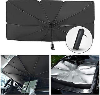 TDOO Car Sun Shade,for Car Front Windshield, Car Umbrella Sun Shade Cover, Foldable UV Reflector And Heat, Sunshade for Cars, Fits Most Vans SUVS (57 x 31 In) (A), Black
