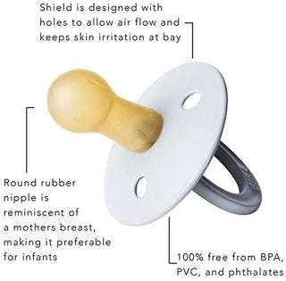 Bibs Pacifier Size 1 - Baby 0-6M (2pcs) - Ivory/Blush