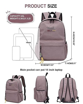 VECAVE Lightweight Casual Laptop Backpack Purse for Women,Travel Backpack with laptop compartment