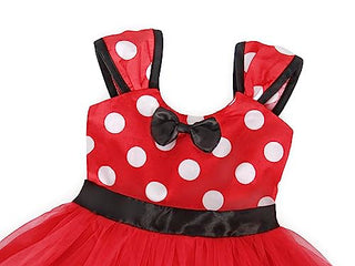 WonderBabe Girl Costume Polka Dots Tulle Tutu Dresses Princess Fancy Dress Up Halloween Birthday Party Dress with Ears Headband