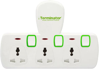 Terminator 3 Way Universal T-Socket Multi Adaptor With Individual Switches & Indicators 13A Plug and Safety Shutter (‎ TMA 573T)