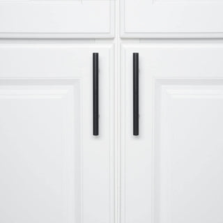 Sawanork 5 Pack Flat Black 3 Inch Center-to-Center Bar Cabinet Pull Modern Cabinet Hardware Kitchen Cabinet Ideal for Cabinet, Drawer, Cupboard and Wardrobe (Black)