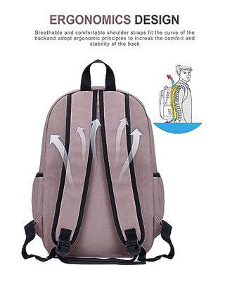 VECAVE Lightweight Casual Laptop Backpack Purse for Women,Travel Backpack with laptop compartment