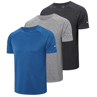 Gaiatiger 3 Pack Men T-Shirt Quick Dry Work Shirts Moisture Wicking Active Athletic Training Short Sleeve Tops