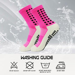 Yufree Men's Soccer Socks Anti Slip Non Slip Grip Pads for Football Basketball Sports Grip Socks, 4 Pair
