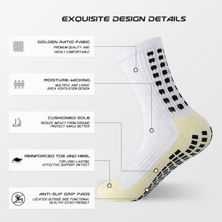 Yufree Men's Soccer Socks Anti Slip Non Slip Grip Pads for Football Basketball Sports Grip Socks, 4 Pair