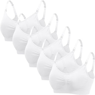 Dress Cici Nursing Bra, Full Coverage Maternity Bra, Comfortable Breastfeeding Sleep Bra 5-Pack (5 Pieces)