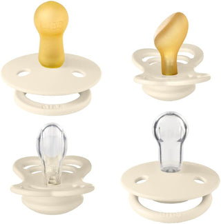 Bibs Pacifier Size 1 - Baby 0-6M (2pcs) - Ivory/Blush