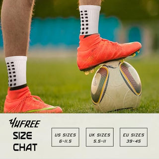 Yufree Men's Soccer Socks Anti Slip Non Slip Grip Pads for Football Basketball Sports Grip Socks, 4 Pair