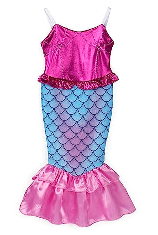 WonderBabe Little Girl Mermaid Princess Dresses Ariel Costume for Grils Birthday Party Halloween Cosplay Outfit with Accessories