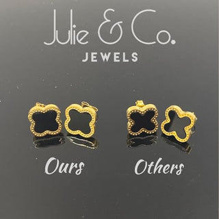 Julie & Co four leaf clover 18K gold plated Jewelry set Jewellery set for women, comes with a cute keychain in a Julie & Co neat gift box.