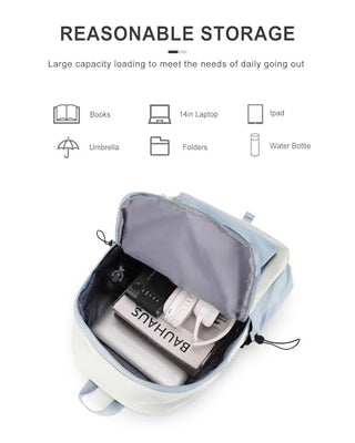 VECAVE Lightweight Casual Laptop Backpack Purse for Women,Travel Backpack with laptop compartment