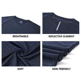 Gaiatiger 3 Pack Men T-Shirt Quick Dry Work Shirts Moisture Wicking Active Athletic Training Short Sleeve Tops