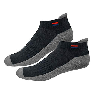 NAVYSPORT Men's Low Cut Athletic Cotton Cushion Ankle Socks with Sports Tab, Pack of 3 (Free Size)