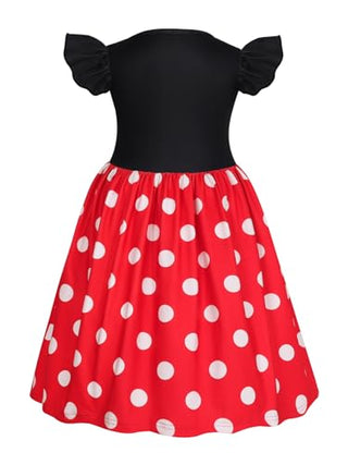 WonderBabe Girl Costume Polka Dots Tulle Tutu Dresses Princess Fancy Dress Up Halloween Birthday Party Dress with Ears Headband