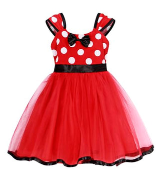 WonderBabe Girl Costume Polka Dots Tulle Tutu Dresses Princess Fancy Dress Up Halloween Birthday Party Dress with Ears Headband