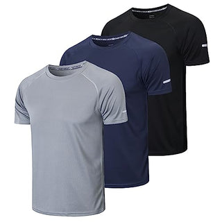 Gaiatiger 3 Pack Men T-Shirt Quick Dry Work Shirts Moisture Wicking Active Athletic Training Short Sleeve Tops
