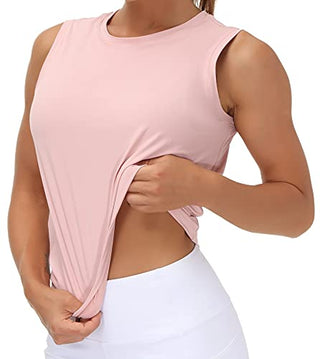 THE GYM PEOPLE Ice Silk Workout Tops for Women Quick Dry Muscle Gym Running Shirts Sleeveles