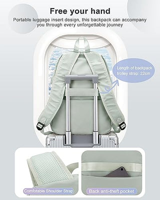 VECAVE Lightweight Casual Laptop Backpack Purse for Women,Travel Backpack with laptop compartment