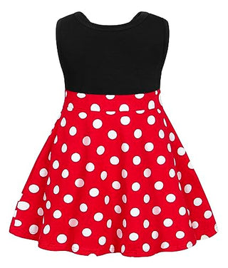WonderBabe Girl Costume Polka Dots Tulle Tutu Dresses Princess Fancy Dress Up Halloween Birthday Party Dress with Ears Headband