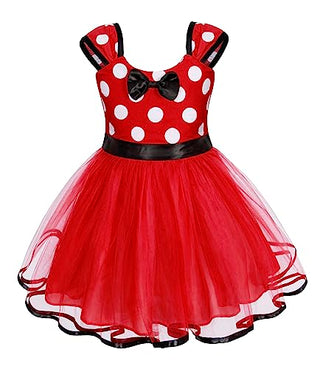 WonderBabe Girl Costume Polka Dots Tulle Tutu Dresses Princess Fancy Dress Up Halloween Birthday Party Dress with Ears Headband
