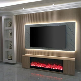 Electric Fireplaces with 7 Colors and Heater Decorative Electrical Fireplace, Remote Control with Timer and Room Temprature Display (127cm)