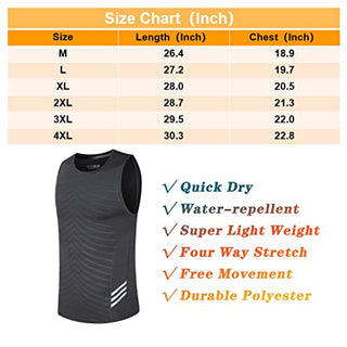 Rldym Men's Sleeveless Sports Undershirt Quick Dry Muscle Tank Tops Base Layer Vests Breathable Sport Clothing for Cycling Running Jogging Gym Vest