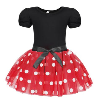 WonderBabe Girl Costume Polka Dots Tulle Tutu Dresses Princess Fancy Dress Up Halloween Birthday Party Dress with Ears Headband