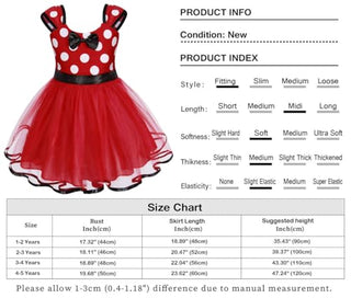 WonderBabe Girl Costume Polka Dots Tulle Tutu Dresses Princess Fancy Dress Up Halloween Birthday Party Dress with Ears Headband