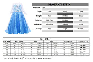WonderBabe Girls Snow Queen Costume Kids Princess Coronation Dress Up Halloween Birthday Party Cosplay Outfit with Accessory Set 1-12 Years