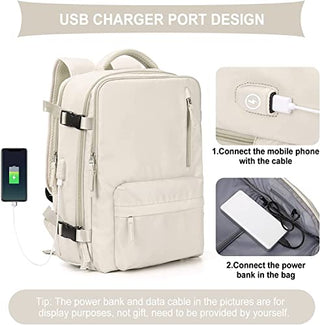 Travel Backpack for Airline Approved, Black Carry on Backpack, Waterproof Outdoor Sports Rucksack Casual Daypack Fit 15.6 Inch Laptop with USB Charging Port Shoes Compartment