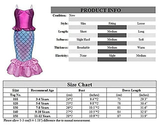 WonderBabe Little Girl Mermaid Princess Dresses Ariel Costume for Grils Birthday Party Halloween Cosplay Outfit with Accessories