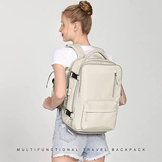 Travel Backpack for Airline Approved, Black Carry on Backpack, Waterproof Outdoor Sports Rucksack Casual Daypack Fit 15.6 Inch Laptop with USB Charging Port Shoes Compartment