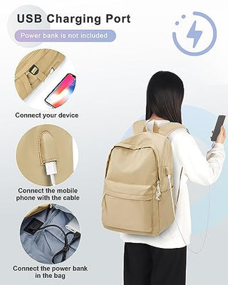 VECAVE Lightweight Casual Laptop Backpack Purse for Women,Travel Backpack with laptop compartment