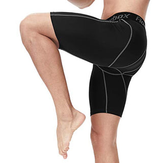 Roadbox Compression Shorts for Men 3 Pack Cool Dry Athletic Workout Underwear Running Gym Spandex Baselayer Boxer Briefs