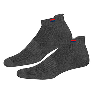 NAVYSPORT Men's Low Cut Athletic Cotton Cushion Ankle Socks with Sports Tab, Pack of 3 (Free Size)