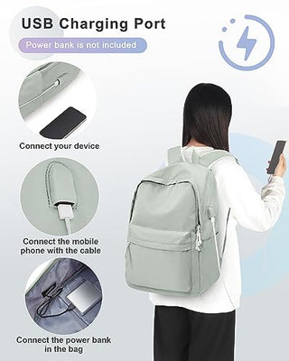 VECAVE Lightweight Casual Laptop Backpack Purse for Women,Travel Backpack with laptop compartment