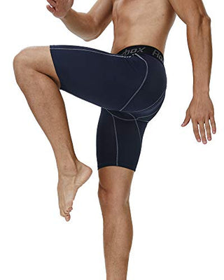 Roadbox Compression Shorts for Men 3 Pack Cool Dry Athletic Workout Underwear Running Gym Spandex Baselayer Boxer Briefs