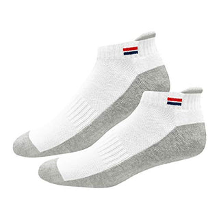 NAVYSPORT Men's Low Cut Athletic Cotton Cushion Ankle Socks with Sports Tab, Pack of 3 (Free Size)