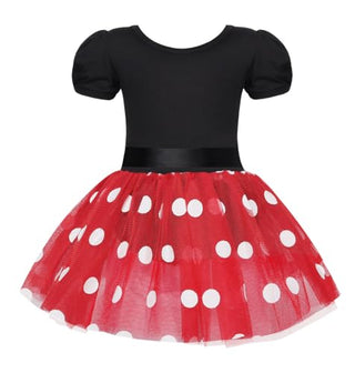 WonderBabe Girl Costume Polka Dots Tulle Tutu Dresses Princess Fancy Dress Up Halloween Birthday Party Dress with Ears Headband