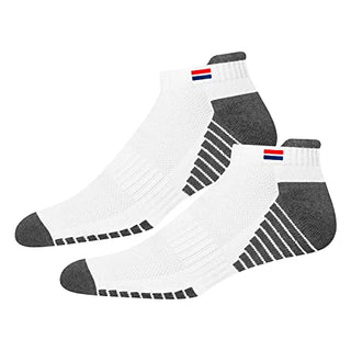 NAVYSPORT Men's Low Cut Athletic Cotton Cushion Ankle Socks with Sports Tab, Pack of 3 (Free Size)